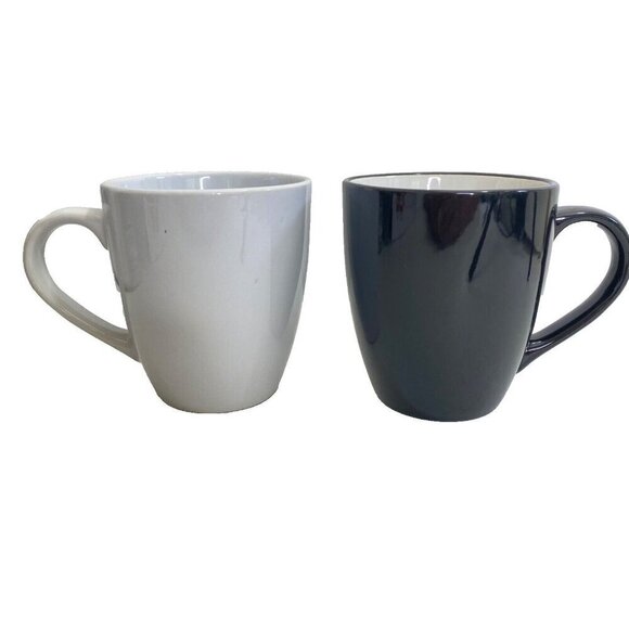 hola Senor & hola Senorita Coffee Mugs Cups Set of 2 Black White - Picture 2 of 13